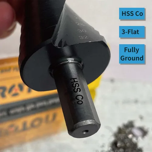 Vista 3 de Broca métrica de 0.157-1.260 in 5% de cobalto para acero inoxidable y metal duro (15 pasos)
