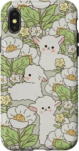 Vista 5 de Funda para iPhone 16 con diseño de oveja, cordero, margarita, granjero
