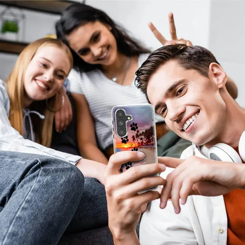 Vista 3 de Funda transparente para Samsung A15 5G de 6.5 pulgadas, doble capa protectora a prueba de golpes de PC transparente de silicona suave