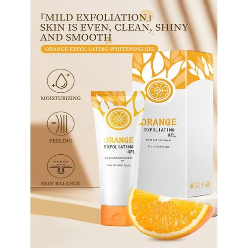 Vista 7 de Gel exfoliante de naranja, gel exfoliante purificante para cara y cuerpo, exfoliante hidratante de piel de limpieza profunda, geles exfoliantes