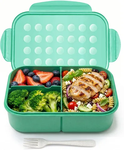 Vista 14 de MISS BIG® Fiambrera estilo bento,Fiambrera estilo bento para niños,Fiambrera para niños,Fiambrera para niños a prueba de fugas,Contenedores