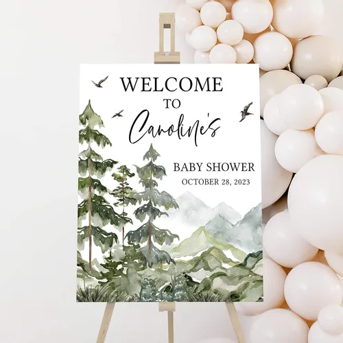 Vista 23 de Señal de bienvenida de animales para baby shower, letrero de baby shower de rey león)*