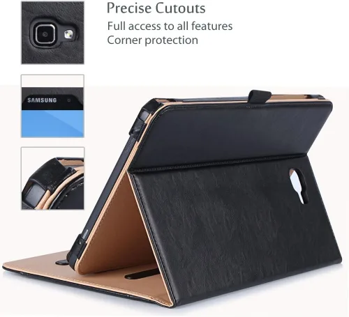 Vista 5 de Funda ProCase con soporte para Samsung Tab, múltiples ángulos de visión y bolsillo para documentos y tarjetas, Negro