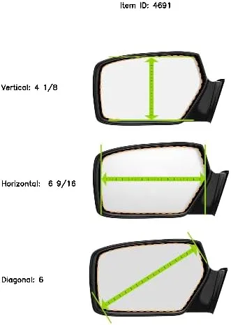 Vista 5 de Compatible con 94-97 Mazda Miata Left Driver Power Lente de espejo transparente con adhesivo