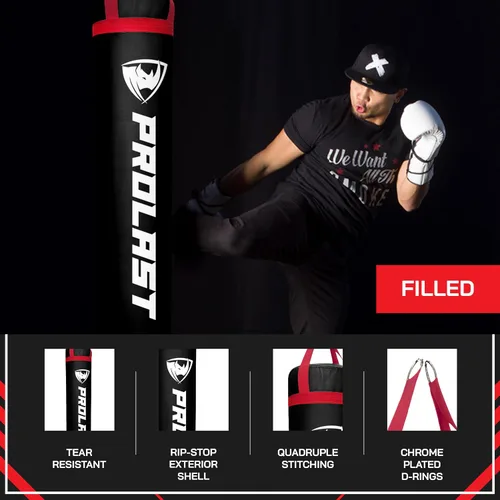 Vista 3 de Saco de Golpes para Boxeo y Patadas para Adultos, Boxeo, MMA, Artes Marciales, Muay Thai, Equipo de Entrenamiento de Fuerza, Lleno/Sin Llenar, 1,8