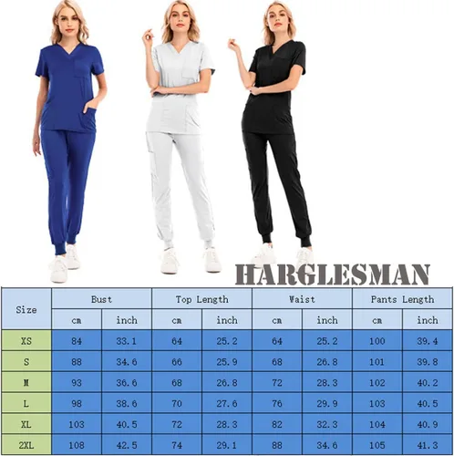 Vista 8 de HARGLESMAN Conjuntos de uniformes médicos para mujer