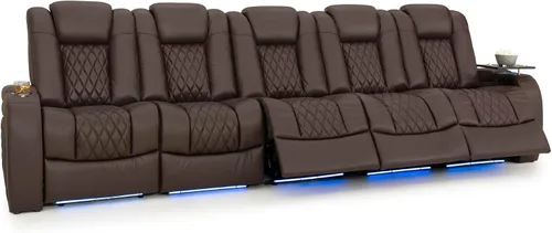 Vista 159 de Seatcraft Asiento de cine en casa Diamante Marrón Reclinable Individual