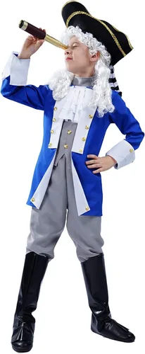 Vista 3 de Disfraces generales coloniales para niños y niñas para fiesta de cosplay
