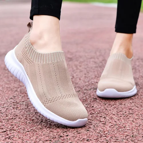 Vista 5 de konhill Zapatos deportivos antideslizantes para mujer, de malla transpirable, para trabajo, casuales, ligeros, para entrenamiento
