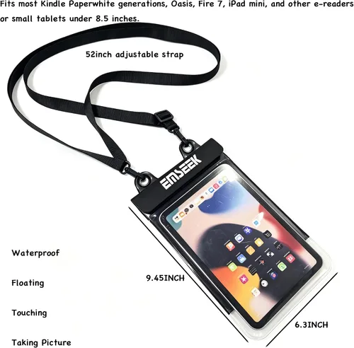 Vista 2 de Funda impermeable para lector de libros electrónicos, bolsa para lector de libros electrónicos, bolsa seca para Amazon Kindle Paperwhite Oasis Fire