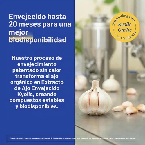 Vista 6 de Cápsulas con extractos de ajo añejado Kyolic, fórmula 100 original cardiovascular, 10041, 1, 1 Supports Circulatory Function and Overall Heart