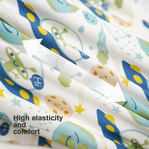Vista 6 de Teach Leanbh Pijama de viscosa de bambú unisex para niños pequeños Azul Blanco/Cocodrilo