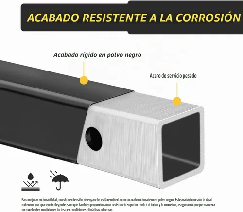 Vista 3 de MaxxHaul 50833 Extensor de receptor de enganche de remolque de 2 x 2 pulgadas, longitud de extensión de enganche de 7 pulgadas, 3500 libras GTW