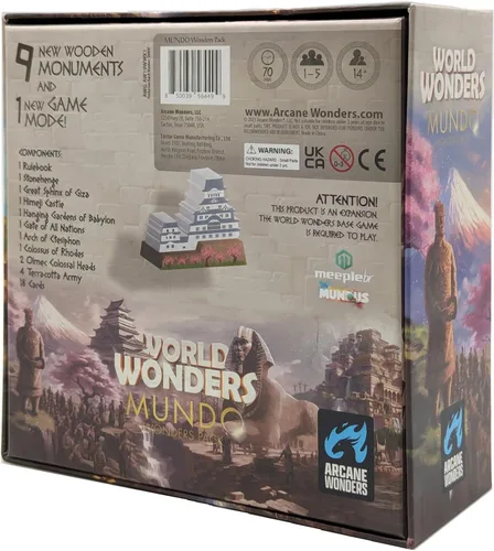 Vista 6 de World Wonders Mundo Expansion, juego de mesa de estrategia, para 1 a 5 jugadores y mayores de 14 años Arcane Wonders