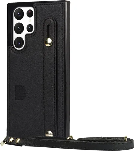 Vista 7 de CCSmall Funda para Samsung Galaxy S22 Ultra Crossbody con tarjetero KB Negro