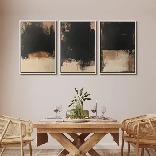 Vista 132 de MUDECOR Lienzo enmarcado para pared, juego de arte de acuarela pastel, bosque de pinos, naturaleza silvestre, ilustraciones modernas, decorativas