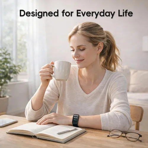 Vista 4 de Slim Fitness Tracker para hombres y mujeres, banda inteligente con pantalla táctil HD de 1.57 pulgadas, seguimiento de frecuencia cardíaca y SPO₂