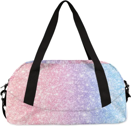 Vista 4 de Bolsa de baile personalizada para niña, bolsa de lona deportiva personalizada, bolsas de fin de semana, bolsa de viaje para gimnasia y teñido