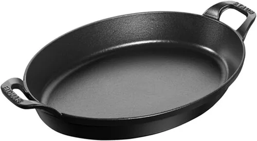 Vista 8 de Staub Plato para asar ovalado de 8 1/4 pulgadas, negro mate