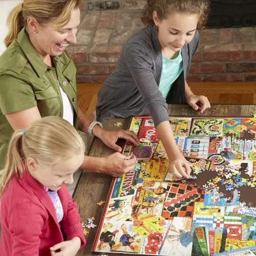 Vista 4 de White Mountain Rompecabezas de 1000 piezas con escenas americanas nostálgicas con piezas grandes para adultos y familia de 24 x 30 pulgadas, tienda