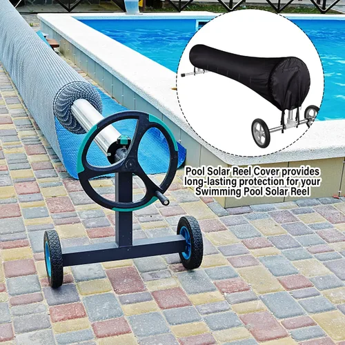 Vista 5 de Tlswshsy Cubierta de carrete solar para piscina, cubierta de carrete de manta protectora solar de 16 pies, cubierta de carrete de invierno