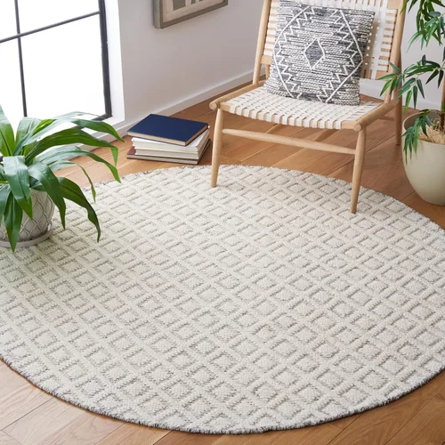Vista 34 de SAFAVIEH Vermont Collection - Alfombra decorativa de 2 pies 3 pulgadas x 4 pies, marfil y negro, lana hecha a mano, ideal para zonas de alto tráfico