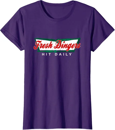 Vista 8 de Camiseta divertida de béisbol y softbol Don't Bunt Hit Fresh Dingers, Negro