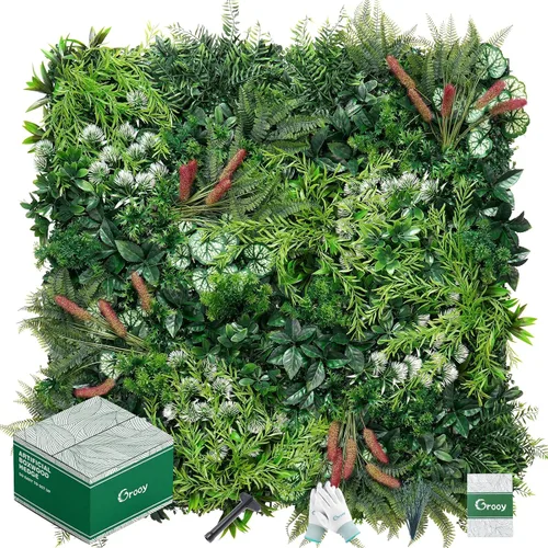 Vista 9 de Grooy Paneles Enrollables de Boj, Pared de Césped 20"x20" (6 PCS), Fondo de Césped, Pantalla de Privacidad, Decoración de Pared Verde Protegida