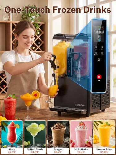 Vista 8 de GSEICE Máquina de granizado 8L/4.23Gal x 2 tanque para uso comercial y Negro - 4.23Gal 2Tank