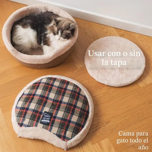 Vista 6 de Cueva de cama para gatos - Escondite cerrado con tapa desmontable