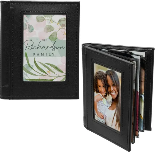 Vista 3 de Neil Enterprises Inc. Álbumes de fotos negros de 4 x 6 pulgadas, paquete de 24 Capacidad para 24 fotos, hechas de piel sintética
