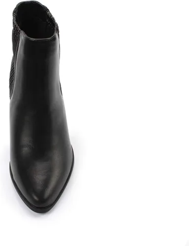 Vista 4 de Bliss - Botines cómodos de tacón grueso para mujer, estilo Chelsea