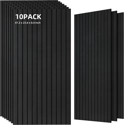 Vista 10 de TO-TH Juego de 4 paneles de pared insonorizados de 47.2 x 23.6 pulgadas con aspecto de madera, absorben el sonido, paneles acústicos grandes