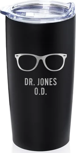 Vista 23 de Lifetime Creations Vaso de dentista personalizado grabado con tapa de 20 onzas (negro) – Regalo personalizado para dentista, taza de viaje de café