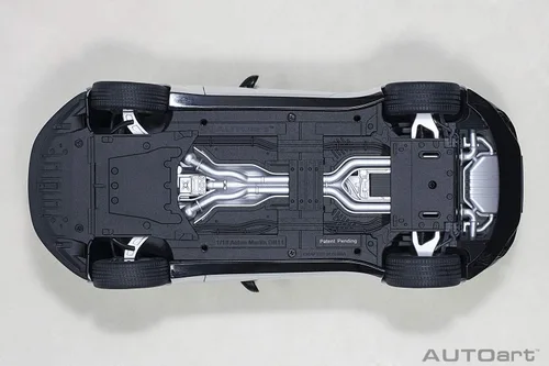 Vista 10 de Autoart Aston Martin DB11 Morning Frost White Metallic con parte superior negra e interior rojo modelo 1/18