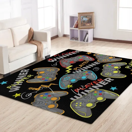 Vista 12 de Alfombras de juego para niños, adolescentes, niños, dormitorio, decoración de habitación de jugadores, alfombra de área con control de consola