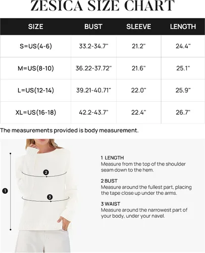 Vista 6 de ZESICA Suéter de manga larga para mujer, cuello redondo, tejido suave, abertura lateral, cómodo, holgado, para otoño 2023