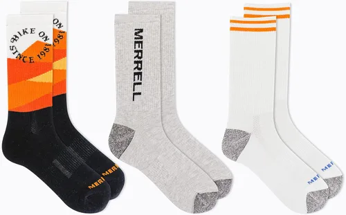 Vista 3 de Merrell Repreve Cushioned Hiker Crew Socks 3 Pair Caminata negra
