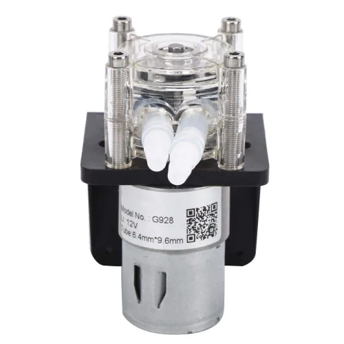 Vista 4 de Bomba peristáltica, bomba peristáltica de flujo grande de 16.9 fl oz/min hecha de acero inoxidable 304 con cabeza de PC transparente (12V)