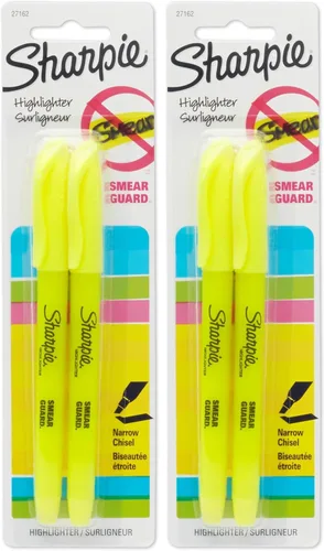 Vista 6 de Sharpie Accent 27162PP - Resaltadores estilo bolsillo, 2 resaltadores amarillos fluorescentes