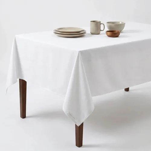 Vista 17 de Urban Villa - Mantel de mesa 100 % algodón, para uso diario, cenas familiares o fiestas en interiores o exteriores, a cuadros, color negro/blanco