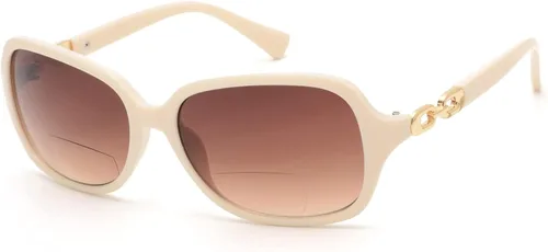 Vista 16 de JM Gafas de Lectura Bifocales Clásicas Rectangulares Elegantes Gafas de Sol Lectoras para Mujeres Todo Negro +1.25