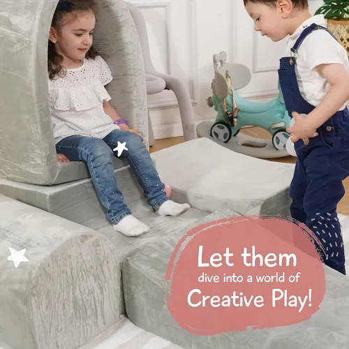 Vista 13 de Bloques de escalada de espuma para niños pequeños, juego suave de interior para bebés, funda de terciopelo y espuma viscoelástica de alta densidad
