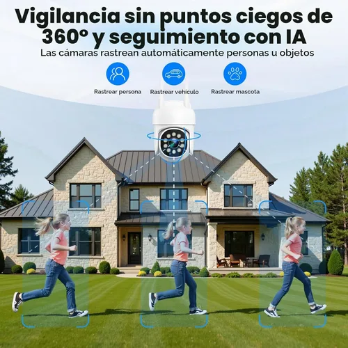 Vista 2 de Camcamp - Cámara de seguridad inalámbrica para exteriores, seguimiento