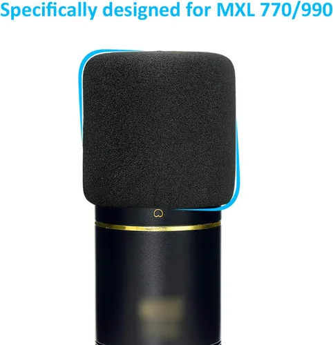 Vista 4 de MXL 770 990 Soporte de micrófono con filtro pop – Soporte de brazo de tijera de suspensión de micrófono con parabrisas de espuma para micrófonos MXL