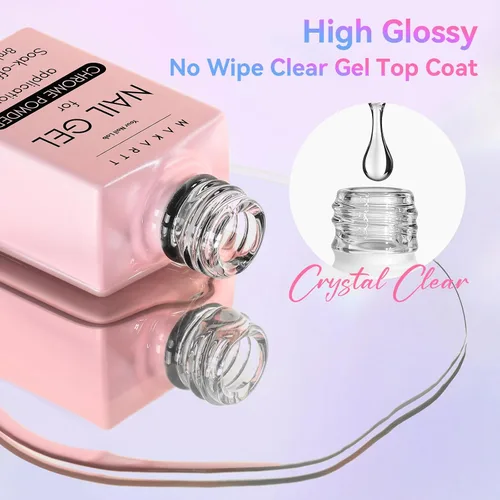 Vista 21 de Kit de capa base y capa superior de gel Makartt: Esmalte de uñas transparente, brillante, sin necesidad de limpieza, resistente a manchas, capa