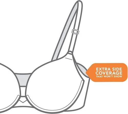Vista 7 de Warner's - Brasier tipo camiseta No Side Effects para mujer, con forro ligero, cómodo, con varillas, modelo 1356