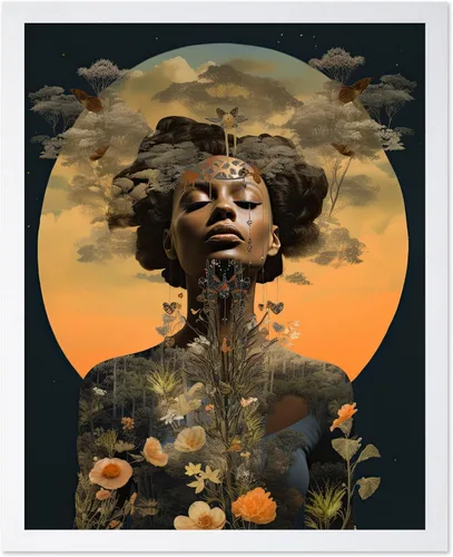 Vista 22 de Poster Master Póster OVNI – Impresión de mujer enmascarada – Arte extraterrestre – Arte surrealista – Arte de ciencia ficción – Regalo para hombres