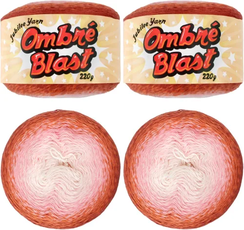 Vista 53 de JubileeYarn - Hilo Ombré Blast (7.76 oz/torta de algodón para bebé, 1 torta)