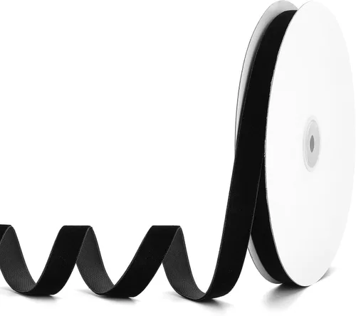 Vista 11 de Cinta de terciopelo negro de 1-1/2 pulgadas x 20 yardas, ideal para envolver regalos, hacer lazos para el pelo, coronas, decoración de boda y fiesta